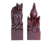 龍鳳木藝個性印章 