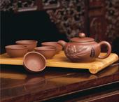 飲茶宜壽紫砂套壺