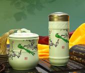 唯雅豐收保溫杯+茶葉罐