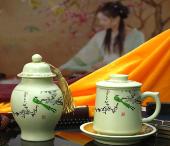 鳥語花香 君子杯+將軍茶葉罐