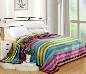 雪貂絨毯-時尚彩條