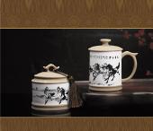 志在千里玉映砂茶葉罐兩件套