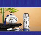 悅  語(yǔ)保溫杯茶葉罐（鼓）三件套