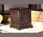 黑檀木龍騰四海筆筒