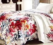 花開(kāi)富貴被套毯