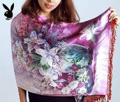 花花公子真絲絲巾
