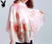 花花公子真絲絲巾