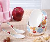 百花齊放4頭韓式瓷碗