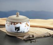 玉映砂茶葉罐茶葉勺兩件套