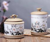 玉映砂臺(tái)面杯茶葉罐兩件套
