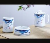 和衷共濟(jì)青花啞光臺(tái)面杯三件套