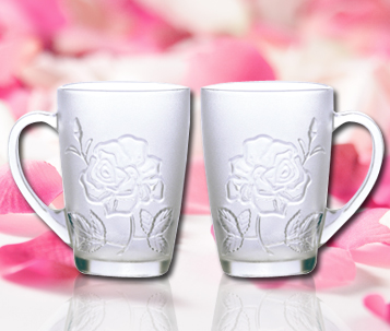 玫瑰玻璃對(duì)杯